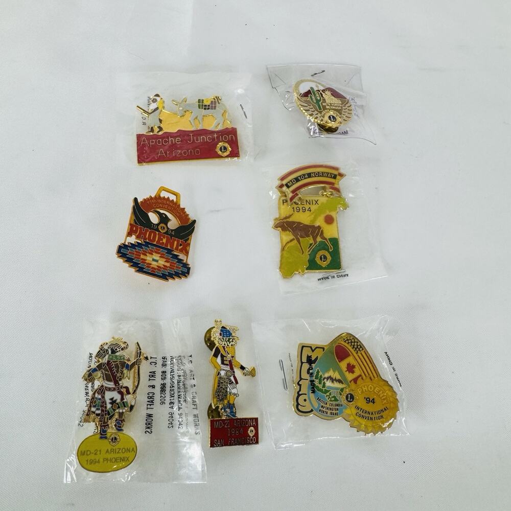 7‎ Lions Club Arizona Pins Lot Phoenix AZ MD-21 Apache Junction